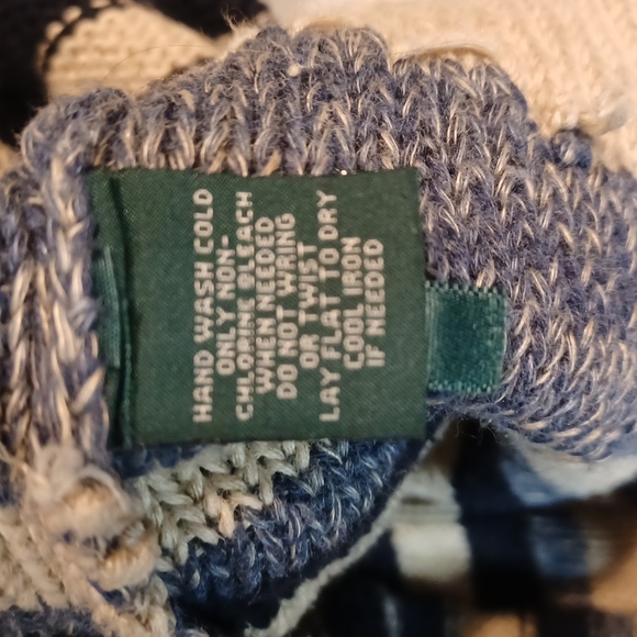 Lauren Ralph Lauren LRL Linen Cotton Blend Cardigan Belted Blue Striped Sweater - Picture 11 of 13